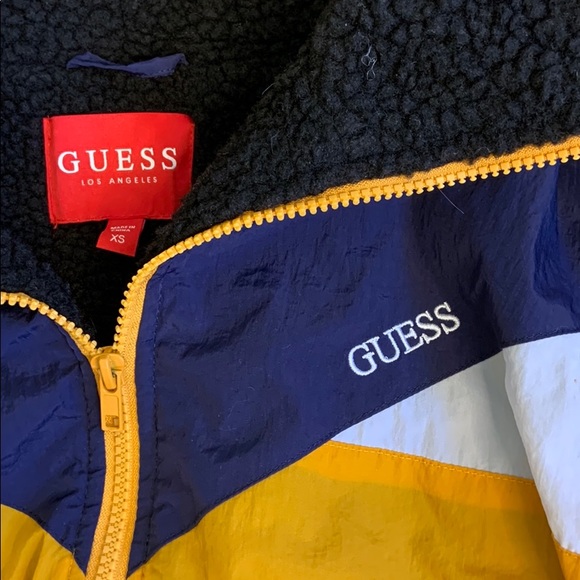 Vintage guess windbreaker sherpa lined jacket NEW - Picture 3 of 4